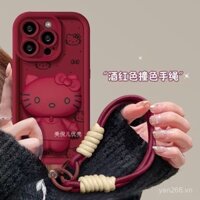Ốp lưng iPhone toàn màn hình Hello Kitty cho Apple 16 Pro Max, iPhone 15/13/8 Plus, bảo vệ toàn diện X/5/8 Soft/XR M8KC