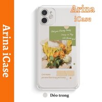 Ốp lưng iphone viền vuông hoa hồng 7/7plus/8/8plus/x/xr/xs/11/12/13/14/pro/max/plus/promax Arina iCase 089