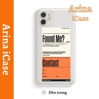 Ốp lưng iphone viền vuông found me 7/7plus/8/8plus/x/xr/xs/11/12/13/14/pro/max/plus/promax Arina iCase 005