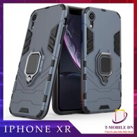 Ốp lưng iPhone XR chống sốc iron man kèm nhẫn ring chống xem video tiện lợi