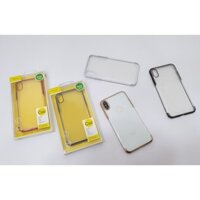 Ốp lưng IPhone XS Max trong Suốt Viền si màu Baseus Glitter Case + Tặng kính cường lực