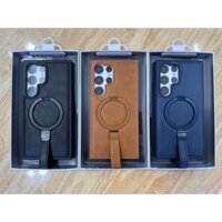 Ốp lưng J-Case da Kèm móc nam châm hỗ trợ sạc cho Samsung S25 Ultra/ S24 Ultra siêu đẹp tiện dụng