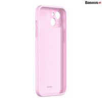 Ốp lưng kháng khuẩn Baseus Liquid Silica Gel Protective Case dành cho iPhone 13 Promax 13 13 Pro Hàng Chính Hãng - Màu Hồng - iPhone 13