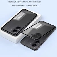 Ốp lưng khung hợp kim nhôm chống sốc cho xiao mi redmi turbo 3 4 Vỏ poco x7 x6 f6 pro Vỏ kim loại Bảo vệ ống kính máy ảnh Vỏ cứng trong suốt mờ