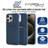 Ốp Lưng Kiêm Ví Đựng Thẻ MIPOW Dành Cho iPhone 15 Pro Max, MIPOW CARD BAG TPU LEATHER CASE - MC15A04 - HÀNG CHÍNH HÃNG