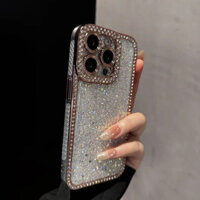 Ốp Lưng Kim Cương Bling Bling Sang Trọng Cho iPhone 16 15 Pro MAX 14 13 12 11 Vuông Bền Ốp Lưng iPhone