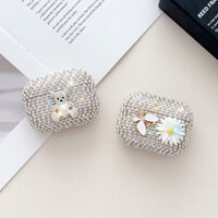 Ốp lưng kim cương lấp lánh thời trang Tương thích với AirPods 4 2024 cho AP Pro 2 3 Pro2 Vỏ bảo vệ tai nghe bằng đá lấp lánh cứng