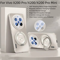 Ốp lưng kim loại sang trọng cho Vivo X200 Pro/X100 Ultra Series với vòng từ tính 360 độ °   Giá đỡ xoay & Bảo vệ ống kính máy ảnh