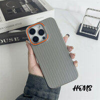 Ốp lưng kim loại sọc thời trang HONS cho iPhone 16 Pro Max 15 12 13 14 16 Plus 11 Pro Max Vỏ cứng trong suốt chống sốc