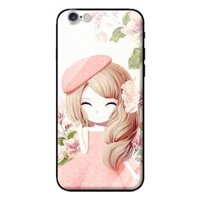 Ốp lưng kính cường lực cho iPhone 6S Plus Anime Cô Gái Váy Bông - Hàng chính hãng