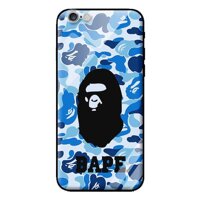 Ốp lưng kính cường lực cho iPhone 6S Plus Bape Xanh Có Chữ - Hàng chính hãng