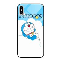 Ốp lưng kính cường lực cho iPhone Xs Max Nền Doremon Trên Tuyết - Hàng Chính Hãng