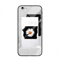 Ốp lưng kính cường lực cho iPhone 6 6s Nền Hoa Cúc Nền Giấy 3 - Hàng Chính Hãng