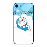 Ốp lưng kính cường lực cho iPhone 7 8 Nền Doremon Trên Tuyết - Hàng Chính Hãng