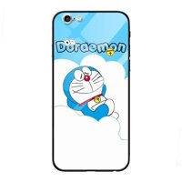 Ốp lưng kính cường lực cho iPhone 6 6s Nền Doremon Trên Tuyết - Hàng Chính Hãng
