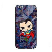 Ốp lưng kính cường lực cho iPhone 6 Plus 6s Plus Nền Siêu Nhân Xanh - Hàng Chính Hãng