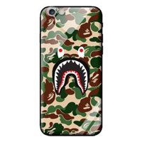 Ốp lưng kính cường lực cho iPhone 6S Plus Bape Camo Xanh Lá - Hàng chính hãng