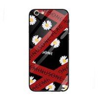 Ốp lưng kính cường lực cho iPhone 6 6s Nền Hoa Cúc Chéo Peace - Hàng Chính Hãng