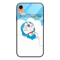 Ốp lưng kính cường lực cho iPhone Xr Nền Doremon Trên Tuyết - Hàng Chính Hãng