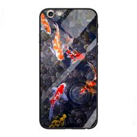 Ốp lưng kính cường lực cho iPhone 6 6s Nền Cá Chép Sống Động - Hàng Chính Hãng