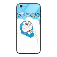 Ốp lưng kính cường lực cho iPhone 6 Plus 6s Plus Nền Doremon Trên Tuyết - Hàng Chính Hãng