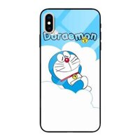 Ốp lưng kính cường lực cho iPhone X Xs Nền Doremon Trên Tuyết - Hàng Chính Hãng