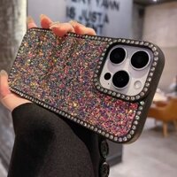 Ốp Lưng Lấp Lánh Đầy Đủ Lấp Lánh Cho iPhone 14 15 16 Pro Max 16 Plus Bling Diamond Cover iPhone 13 12 11 Mạ Mềm