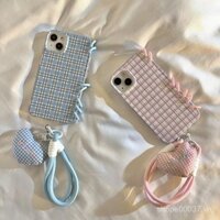 Ốp lưng Laptop kẻ caro màu xanh đơn giản dùng cho điện thoại iPhone16 Apple 13promax/14pro/1511Pro 13Pro X XR XS Max 7 8 TVF0