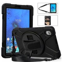 Ốp lưng Lenovo Tab M8 HD FHD 2nd 3rd 4th Gen 2019 2020 2022 2023 TB-8505F TB-8705F TB-8506F TB-300FU Ốp lưng trẻ em PC chống sốc an toàn + Silicon 2 trong 1 Dây đeo tay có dây đeo vai Vỏ bọc