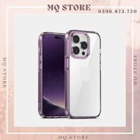 Ốp lưng Likgus trong suốt viền màu sang trọng dành cho iPhone 12 Pro Max 13 Pro Max hàng chính hãng - Viền tím - iPhone 12 pro max