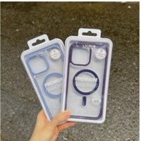 Ốp lưng likgus trong viền màu hỗ trợ Sạc magsafe cho iPhone 14 Pro,14 Pro max Chính hãng