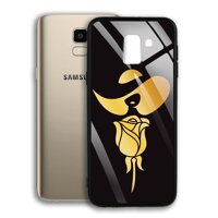 Ốp Lưng Mạ Màu Vàng Ánh Kim cho điện thoại Samsung Galaxy J6 2018 - 03014 8010 ROSE14 - Hoa hồng cách điệu hình cô gái - Hàng Chính Hãng