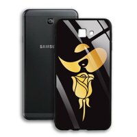 Ốp Lưng Mạ Màu Vàng Ánh Kim cho điện thoại Samsung Galaxy J7 Prime - 03016 8010 ROSE14 - Hoa hồng cách điệu hình cô gái - Hàng Chính Hãng