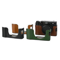 Ốp Lưng Máy Ảnh PU Túi Dành Cho Máy Ảnh Fujifilm X100V X-100V Vỏ Cứng Da Retro Nửa Thân Pin Có Thể Lấy Ra Bán Buôn