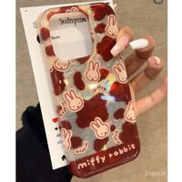 Ốp lưng Miffy họa tiết sữa đỏ cho iPhone 16 Pro Max, Apple 11/12/13/14/15, chống sốc, hoạt hình nữ 2025 8UHE