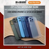 Ốp lưng nhám iPhone 15 14 13 12 11 Pro Max 14 15 Plus Memumi Slim siêu mỏng 0.3mm, màng bảo vệ camera, chống bẩn