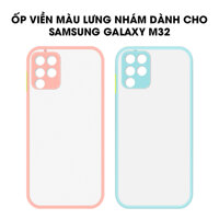 Ốp Lưng Nhám Viền Màu Bảo Vệ Camera Thế Hệ Mới Dành Cho Samsung Galaxy M32 - Handtown- Hàng Chính Hãng - Màu Xanh Ngọc