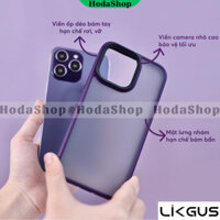 Ốp lưng nhám viền mầu cho IPhone 15 Promax , 14 Pro 13 , 13 Pro Max , 12 Pro Max chính hãng Likgus có viền bảo vệ Camera