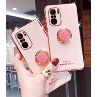 Ốp lưng nhẫn lấp lánh Bling sang trọng Xiaomi Redmi Note 10 4G Redmi K40 Pro Xiaomi Mi 11 11i 11 Lite 10S Poco F3 Bìa mềm + Nhẫn đeo tay Giá đỡ từ tính