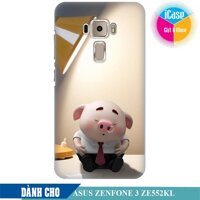 Ốp lưng Nhựa cứng nhám dành cho Asus Zenfone 3 ZE550KL in hình HEO HAY NGỦ [bonus]