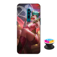 Ốp lưng nhựa dẻo dành cho Oppo Reno 10X in hình Violet Tết Nguyên Đán - Tặng Popsocket in logo iCase - Hàng Chính Hãng