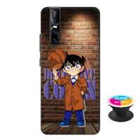 Ốp lưng nhựa dẻo dành cho Vivo V15 Pro in hình Conan Detective - Tặng Popsocket in logo iCase - Hàng Chính Hãng