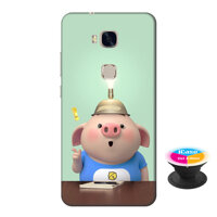 Ốp lưng nhựa dẻo dành cho Huawei GR5 in hình Heo Con Chăm Học - Tặng Popsocket in logo iCase - Hàng Chính Hãng