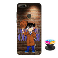 Ốp lưng nhựa dẻo dành cho Huawei Y7 Pro 2018 in hình Conan Detective - Tặng Popsocket in logo iCase - Hàng Chính Hãng