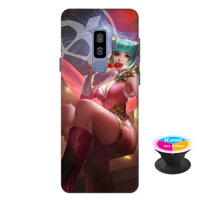 Ốp lưng nhựa dẻo dành cho Samsung Galaxy S9 Plus in hình Violet Tết Nguyên Đán - Tặng Popsocket in logo iCase - Hàng Chính Hãng