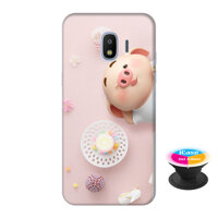 Ốp lưng nhựa dẻo dành cho Samsung J2 Pro in hình Heo Con Dễ Thương - Tặng Popsocket in logo iCase - Hàng Chính Hãng