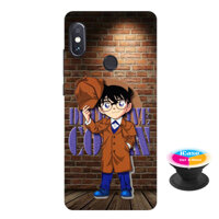 Ốp lưng nhựa dẻo dành cho Xiaomi Redmi Note 5 Pro in hình Conan Detective - Tặng Popsocket in logo iCase - Hàng Chính Hãng