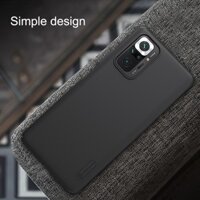 Ốp Lưng Nillkin Xiaomi Redmi Note 10 Pro 4G, Redmi Note 10 Pro Max ốp cứng, đen,chống bám vân tay (tặng giá đỡ)