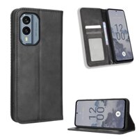 Ốp lưng Nokia X30 5G Vintage Flip Cover Từ tính Ví doanh nghiệp Vỏ da PU Giá đỡ thẻ