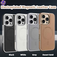 Ốp lưng Ốp điện thoại mạ từ tính bằng da vàng sa mạc Thích hợp cho IPhone 16 15 14 13 Pro Max Vỏ bảo vệ chống rơi sang trọng Vỏ kinh doanh